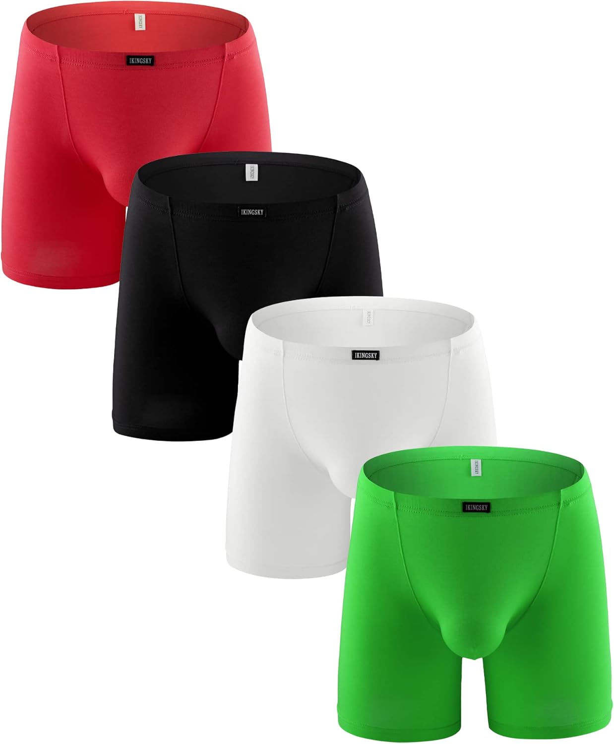 iKingsky Men's Modal Long Leg Boxer Briefs Soft Bulge Trunks No Ride Up Shorts Underwear Seamless Front Under Panties