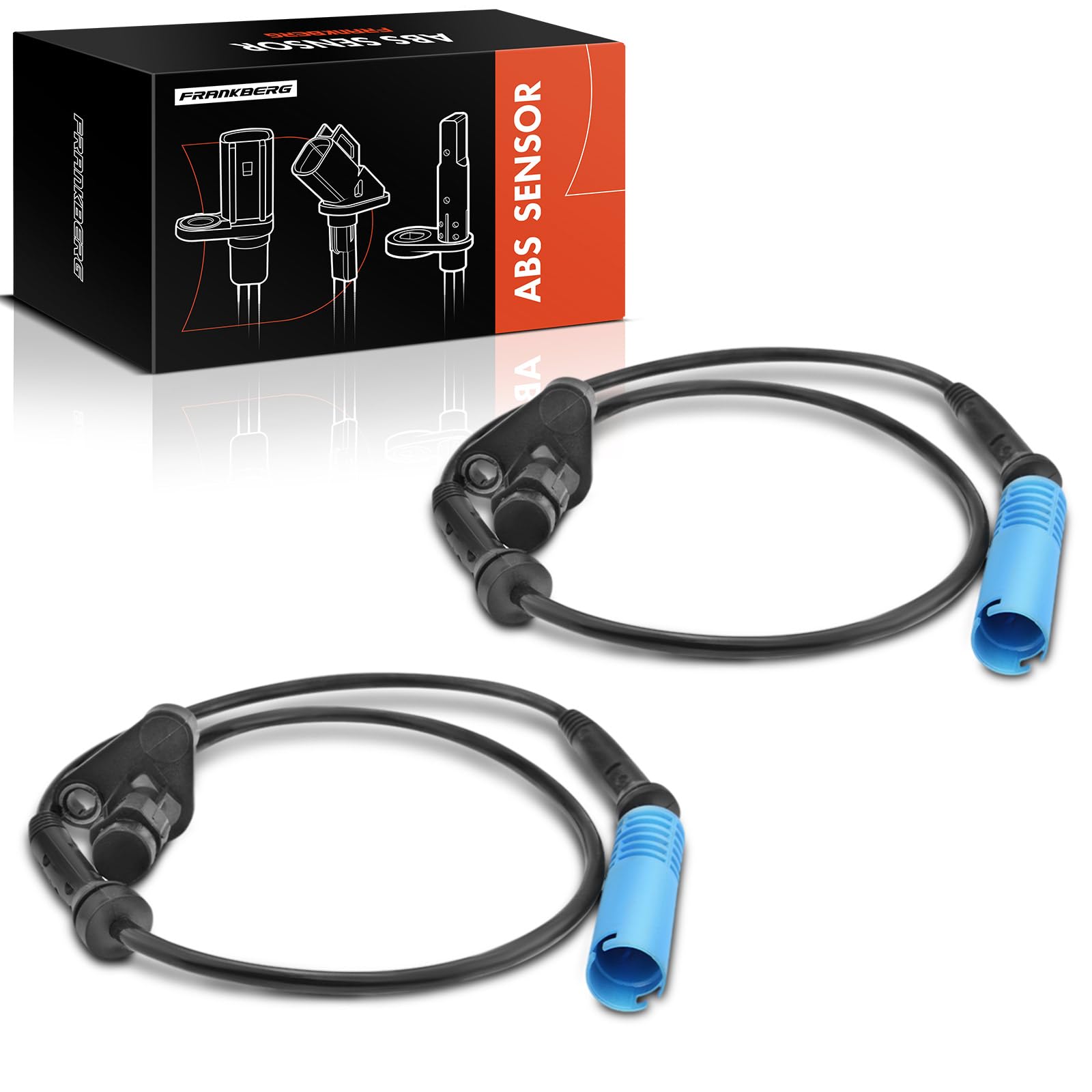 Frankberg 2 sensori ABS, sensore velocità ruota anteriore sinistro destro | Compatibile con: Serie 5 E39, Serie 5 Touring E39