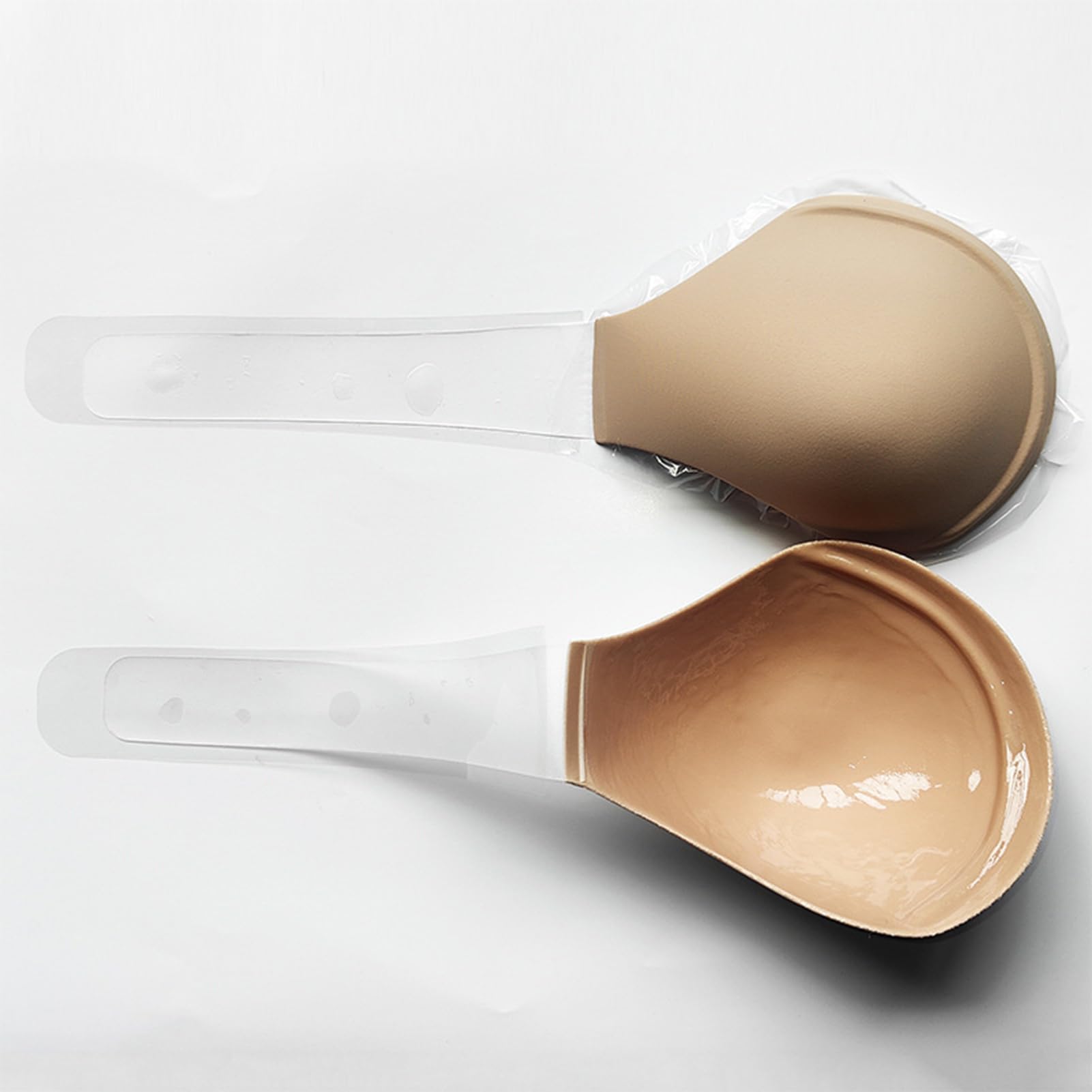 Almohadilla de sujetador parche pecho silicona sin costuras, inserciones ropa interior invisibles for formas senos falsos, mejora la comodidad y confianza Brown-F