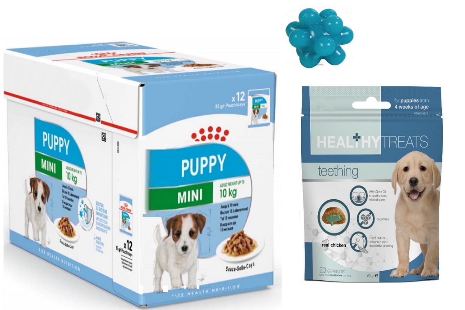 Mini Puppy Wet Dog Food in Gravy – Complete Growth Nutrition for Small Breed Puppies (Up to 10kg), 12 x 85g Pouches with Dental Care Treats and Little Toy