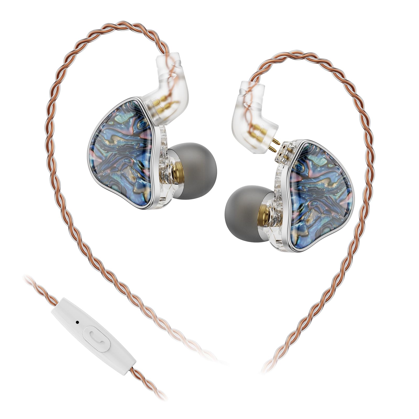 NICEHCK DB2 IEM Earphones with Mic Music Control: Resin 1BA 1DD