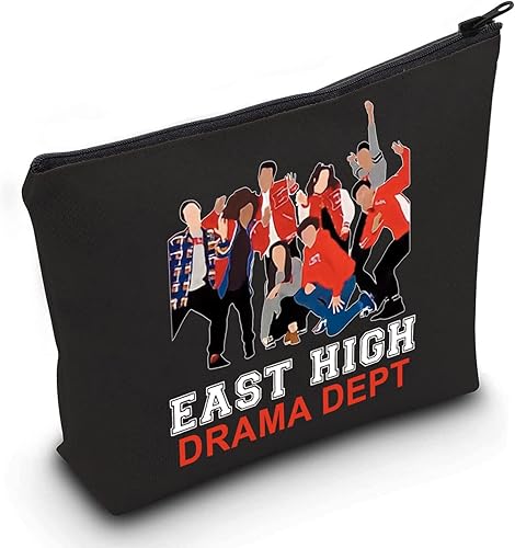 LEVLO Bolsa de maquillaje cosmética para fanáticos de la película de Broadway, regalo de East High Drama Dept Dept con cremallera, bolsa para