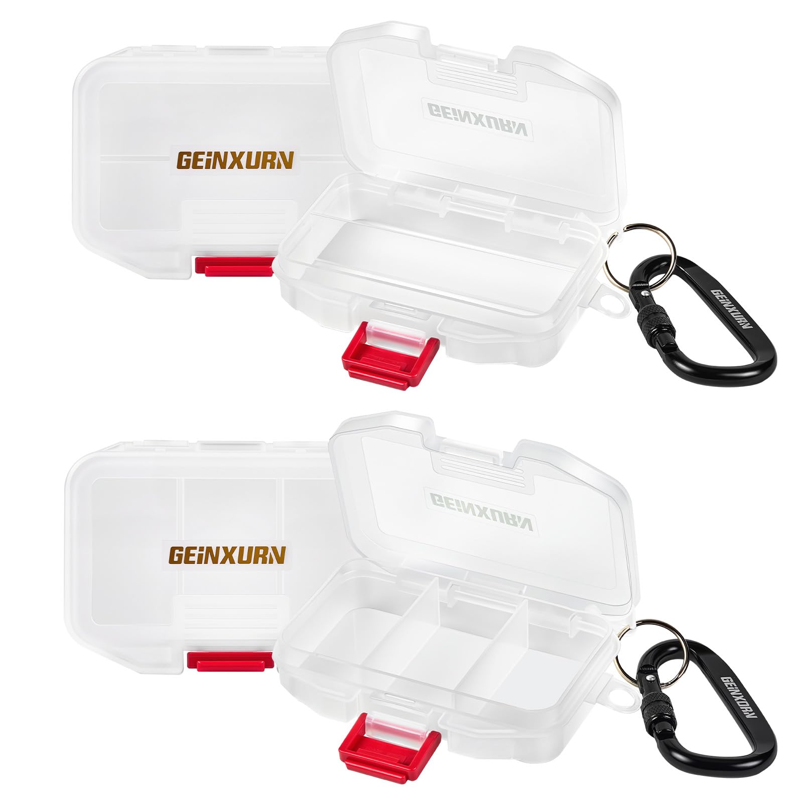 Small Parts Organizer, 4Pcs Plastic Transparent Portable Tools Boxes with Dividers for Small Accessories Storage Cases
