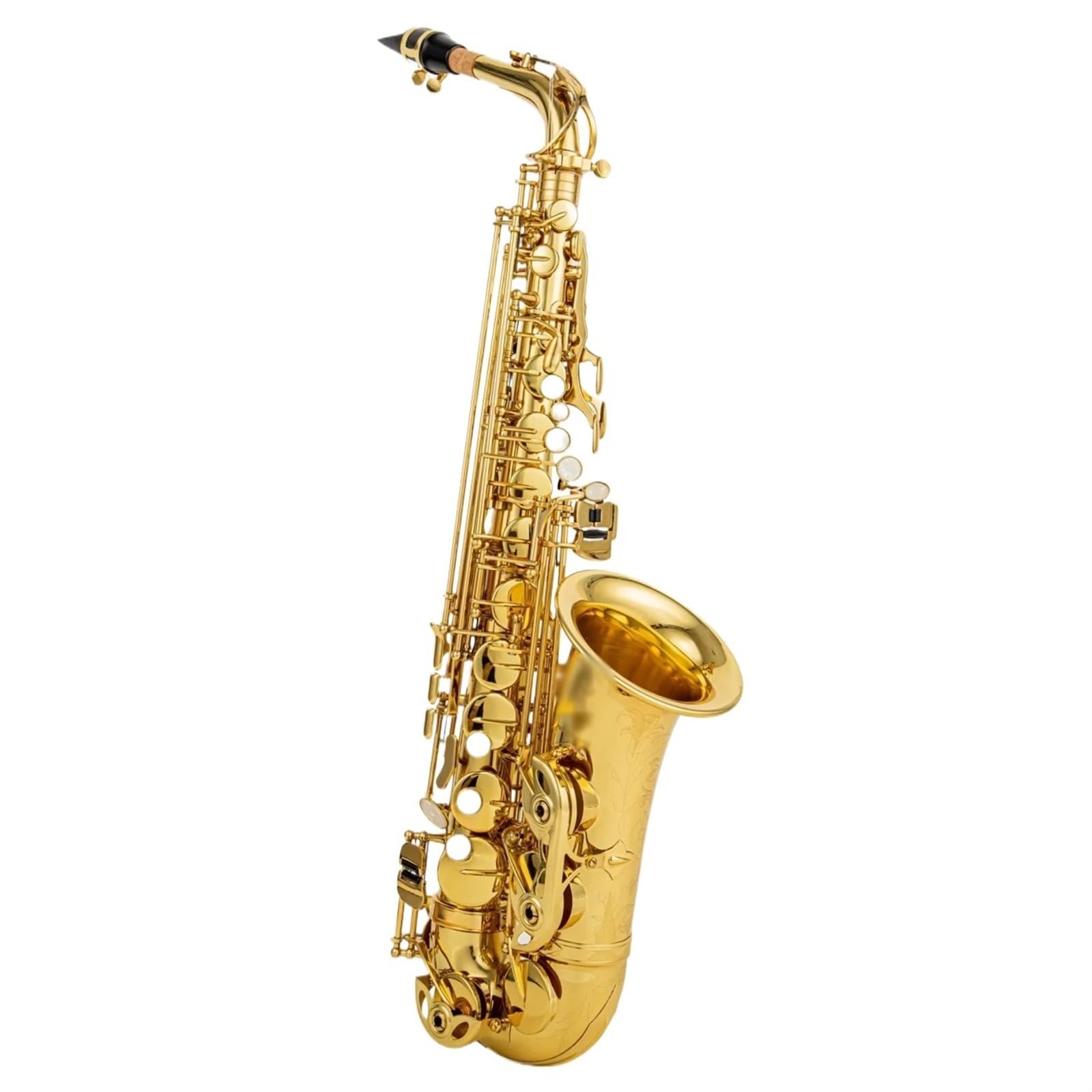 Saksofon Saksofon Altowy Eb Tune Mosiężny Złoty Lakier Instrument Muzyczny Saksofon E-płaski Z Akcesoriami Do Futerału (Color : A)