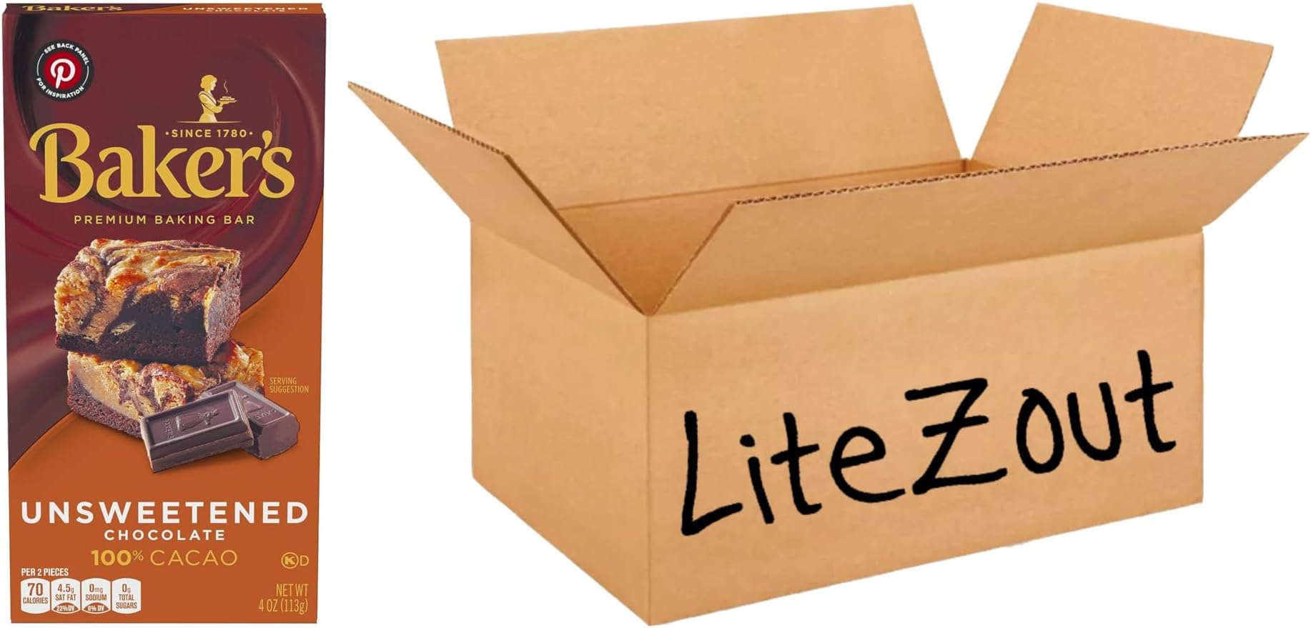 Baker's Premium Unsweetened Chocolate Baking Bar, 4oz