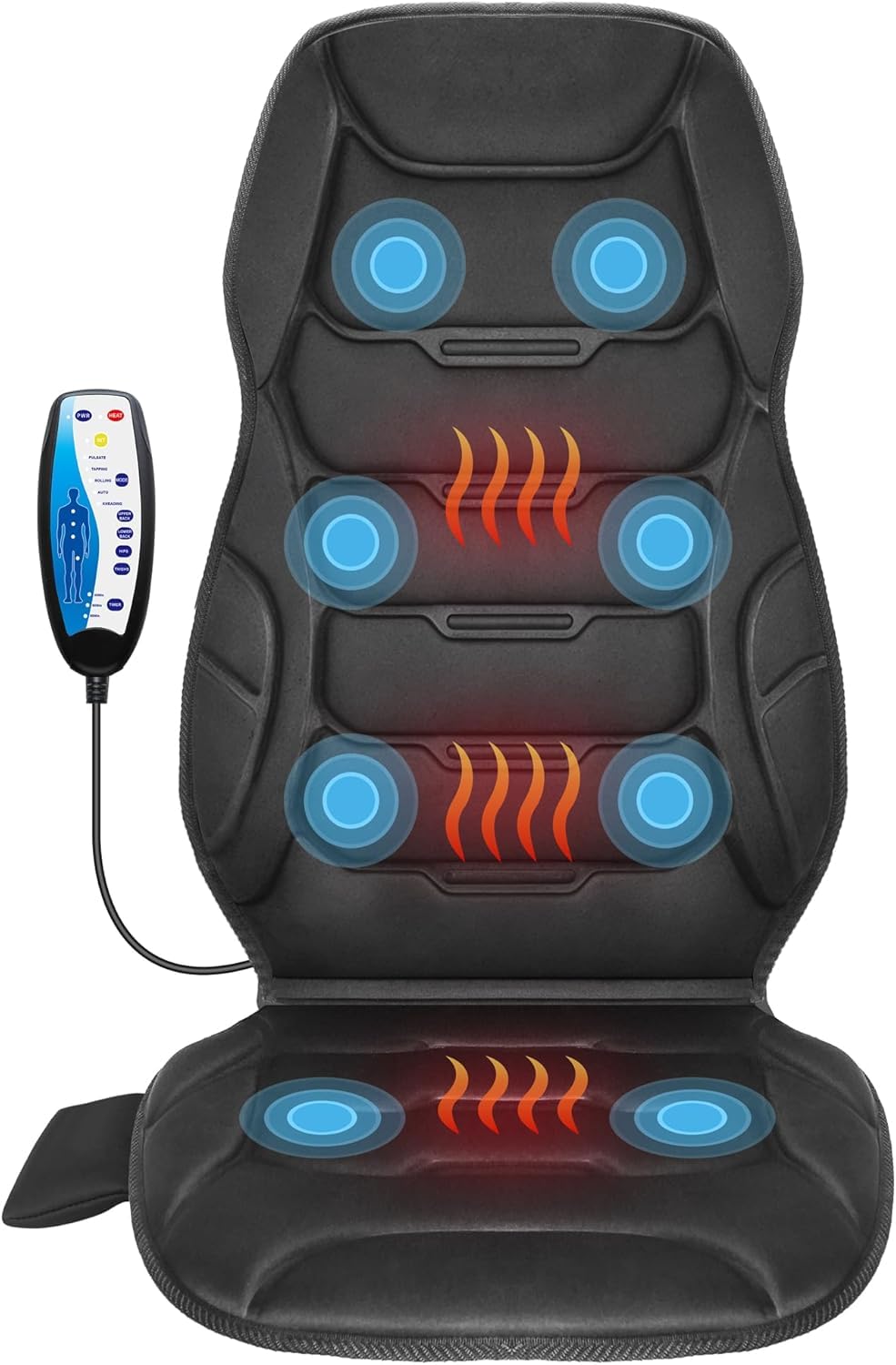 COMFIER Massagesitzauflage mit Wärme, massagematte mit Vibration für Rücken und Nacken, Sitzkissen zur Entspannung, Rückenmassagegerät für Hause Büro,Geschenke für frauen
