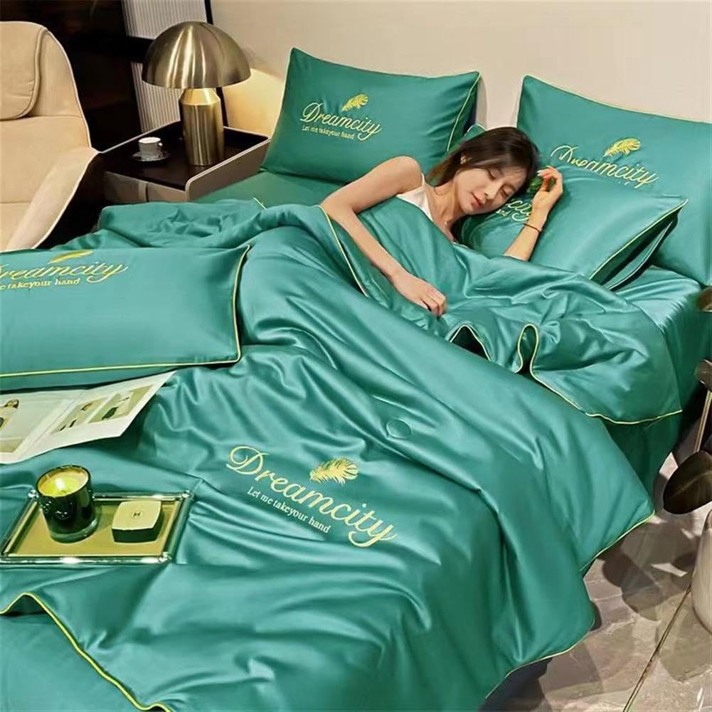 SAYEYBU Summer Simple Ice Silk Quilt, Comfortable Ice Silk Quilt, Without Deformation, Washable Cooling, Lightweight Soft, Ice Silk,D,180x220cmSingle quilt