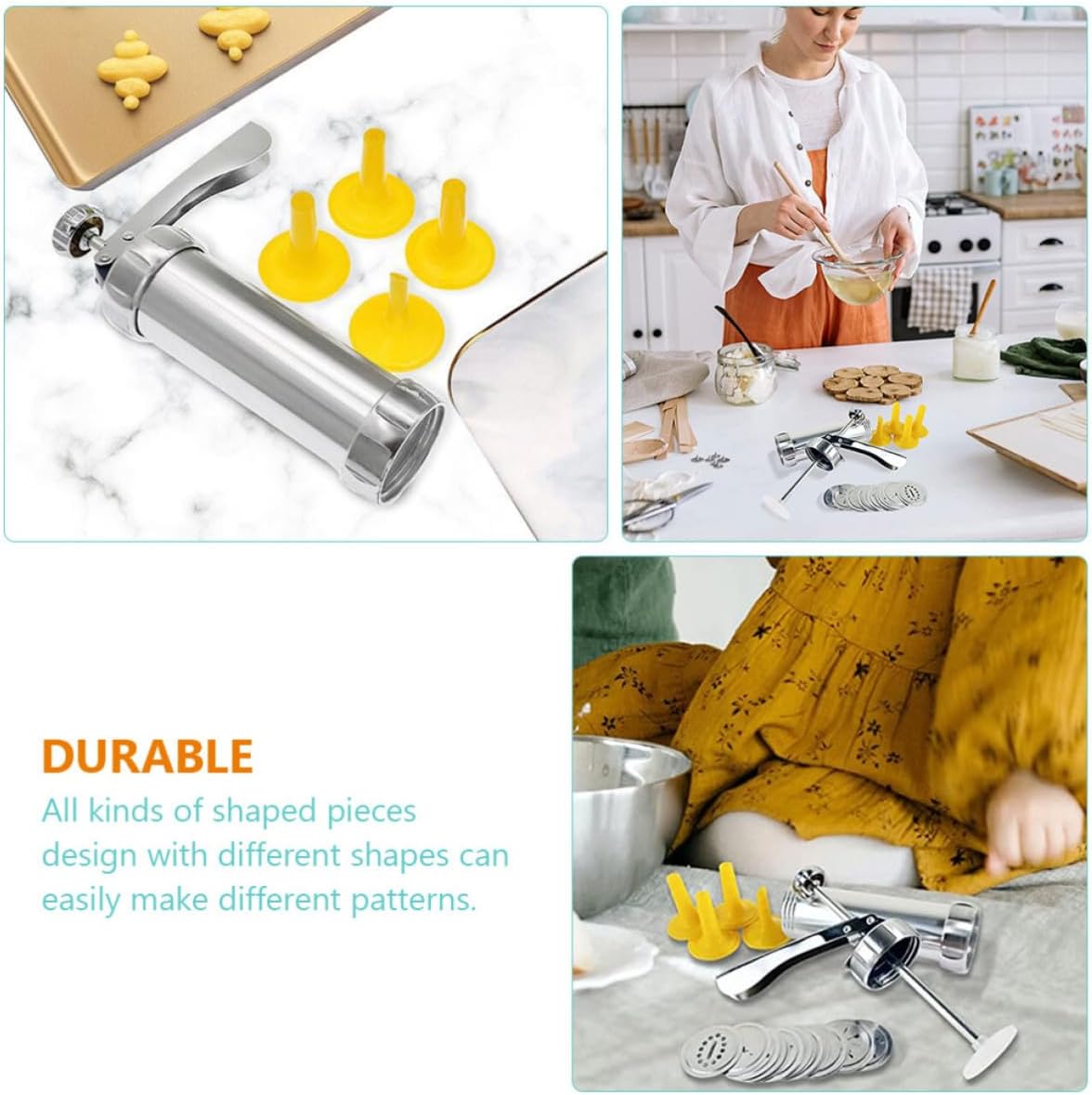 Cookie Press Tool Set with Detachable Handle and Crank for Home Baking