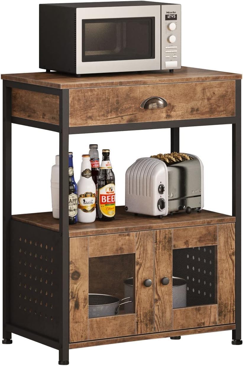 IMMERSTABLE Bakers Rack, Microwave Stand with Shelf, Small