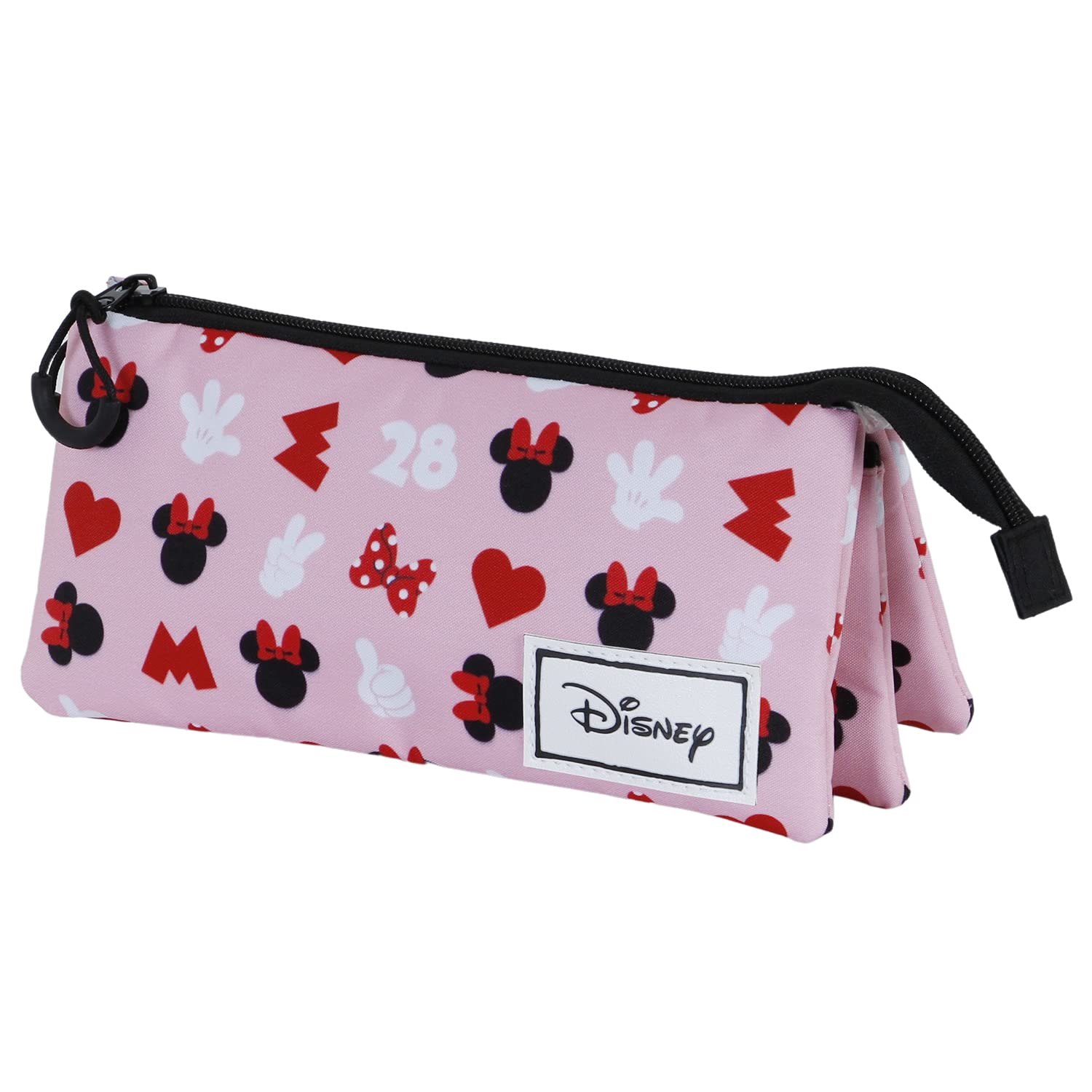 Disney Minnie Mouse Pinky-Portatodo Triple FAN 2.0, Rosa, 23 x 11 cm