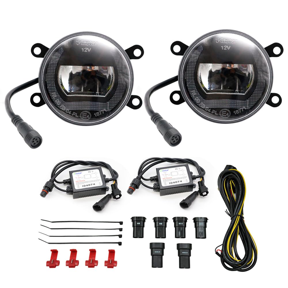 Juego de faros antiniebla LED semiuniversales + luces de circulación diurna 'U-Shape' - Diámetro 90mm - ECE-R19/R87 homologación E