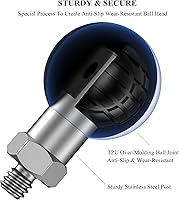 Vista 3 de BRCOVAN Adaptador de bola de 1 pulgada con poste roscado de 1/4"-20 para cámara de acción y videocámara compatible con soportes RAM tamaño B 1