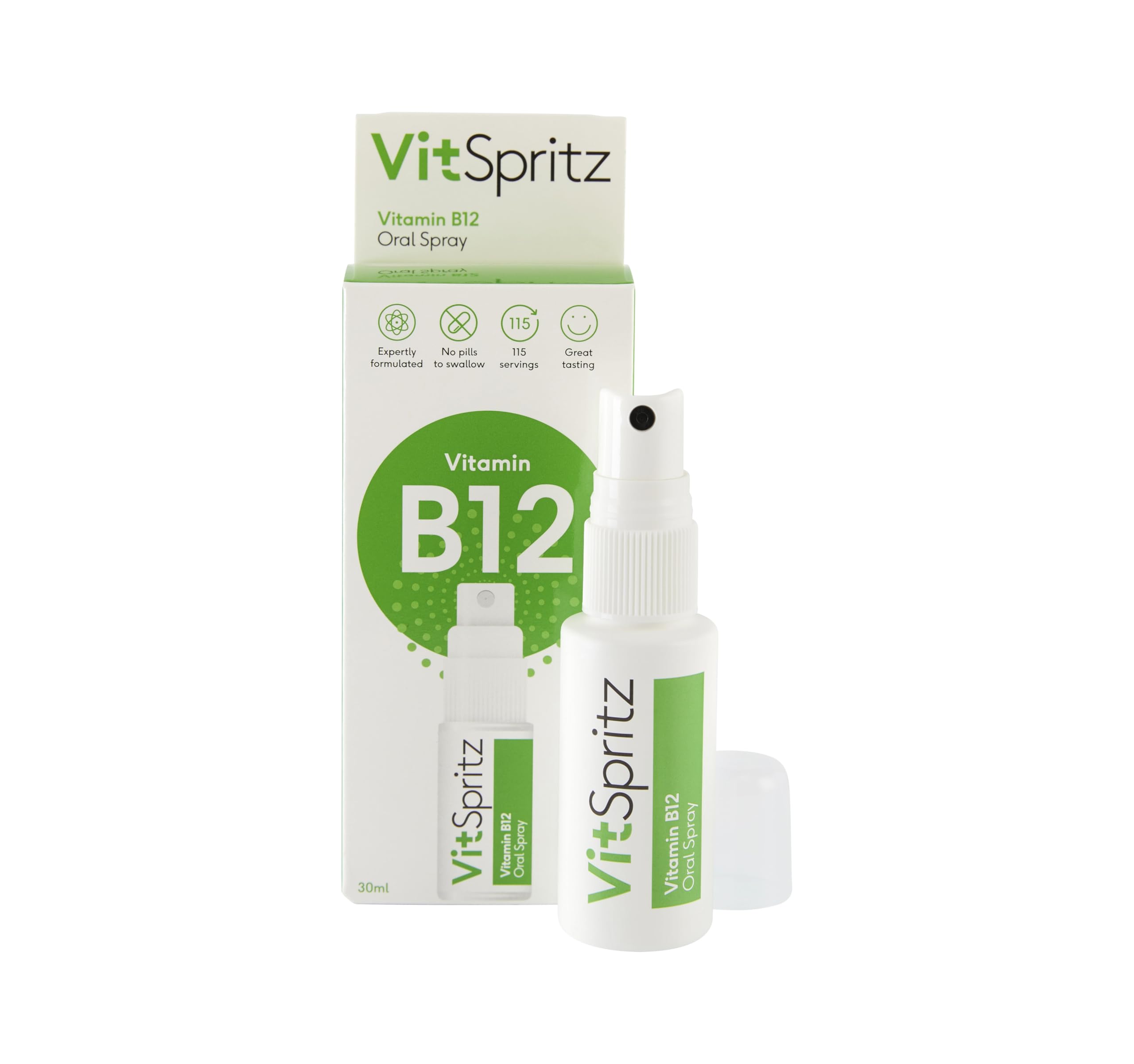 Vitamin B12 Spray 30ml - High Strength B12 Liquid Spray Supplement, Orange Flavour, VIT B 12 for Energy, Reduces Tiredness & Fatigue - Vegan & Vegetarian Vitamins for Adults