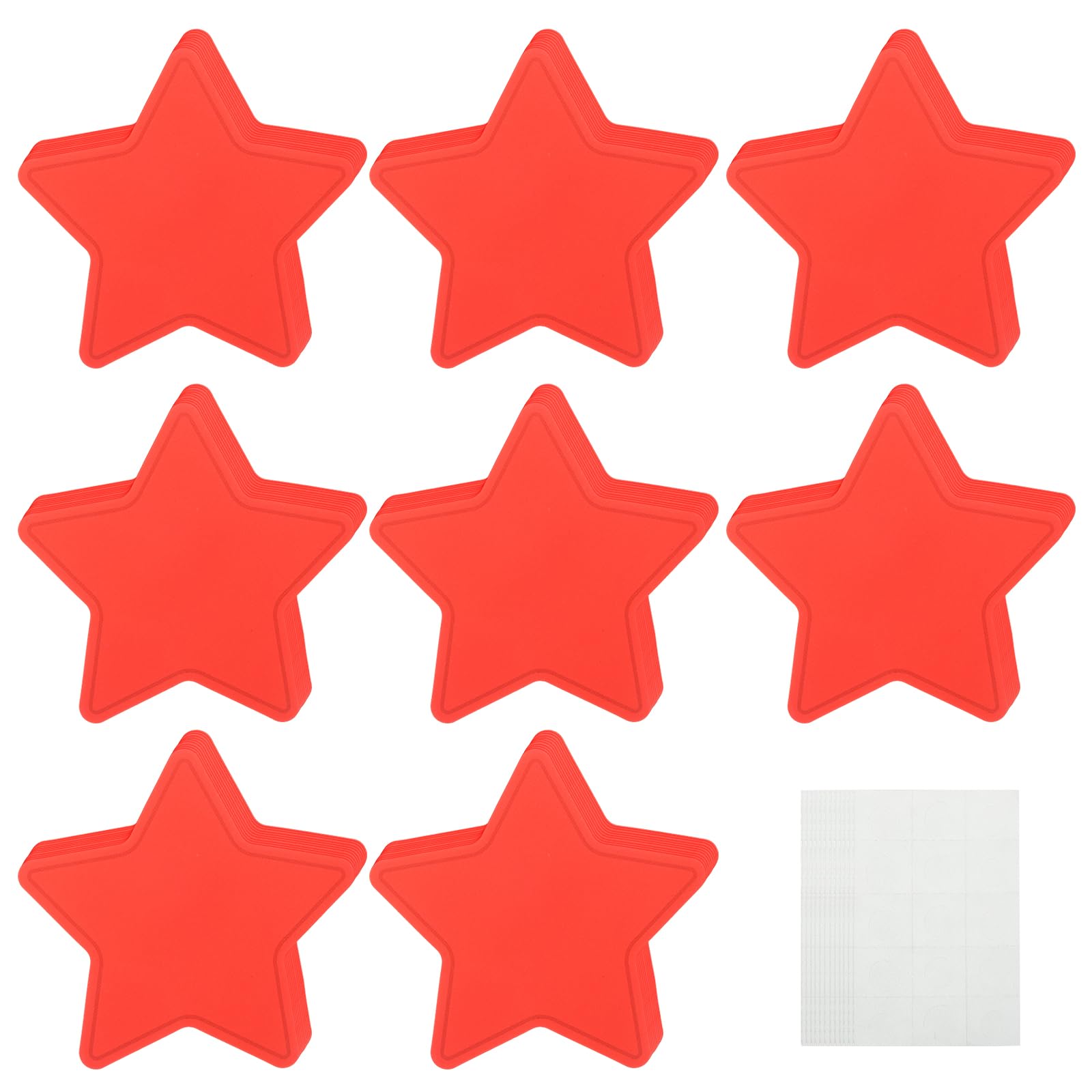 sourcing map 108Pcs Stars Cutouts, 3.5 x 4 Inch Paper Star Shaped Paper Cards for Bulletin Board Decorations, Wall Cut-Outs Classroom DIY Craft(Red, with 120 Dot Glue)