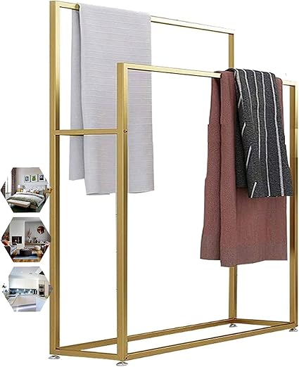 JHYFT Toallero de Mano de pie para baño, toallero de Escalera Independiente, toallero de Metal Independiente para Ducha, Cocina, ...