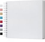 potricher 8 x 8 Inch DIY Scrapbook Album 40 Pages Hardcover Kraft Paper Scrap Book Photo Albums Memory Book for Wedding and Anniversary Family (White, 8 Inch)