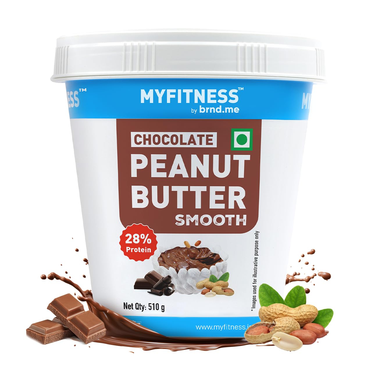 Peanut Butter Chocolate Spread Smooth 510g | 22g Protein & 6g Fiber | Tasty & Healthy Nut Butter Spread for Breakfast & Snacks | Cholesterol Free | Zero Trans Fat | Creamy Peanut Butter