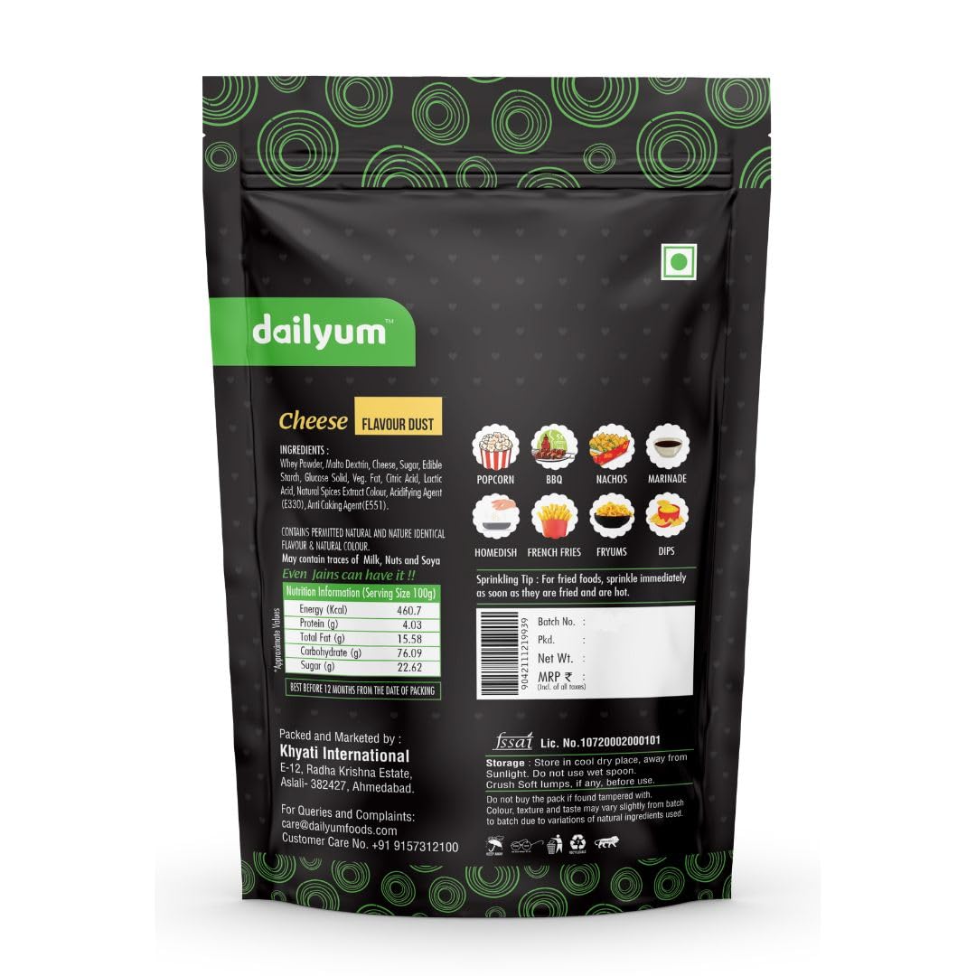 Dailyum | No Onion No Garlic | Crazy Tomato Flavour Dust 70 Gram | Cheese Flavour Dust 70 Gram | Peri Peri Flavour Dust 70 Gram 1