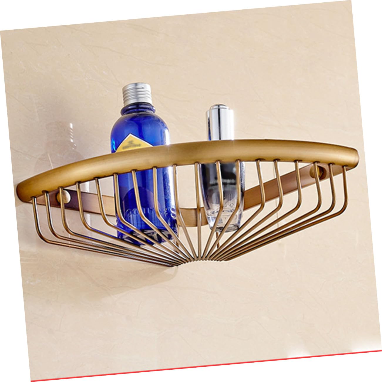 Gatuida Cesta en Triangular de Cobre para Dorado Ducha Montaje de Pared
