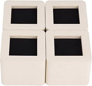 Furniture Risers, 4Pcs 3 Inch Ceramic Simulated Plastic Bed Risers ...