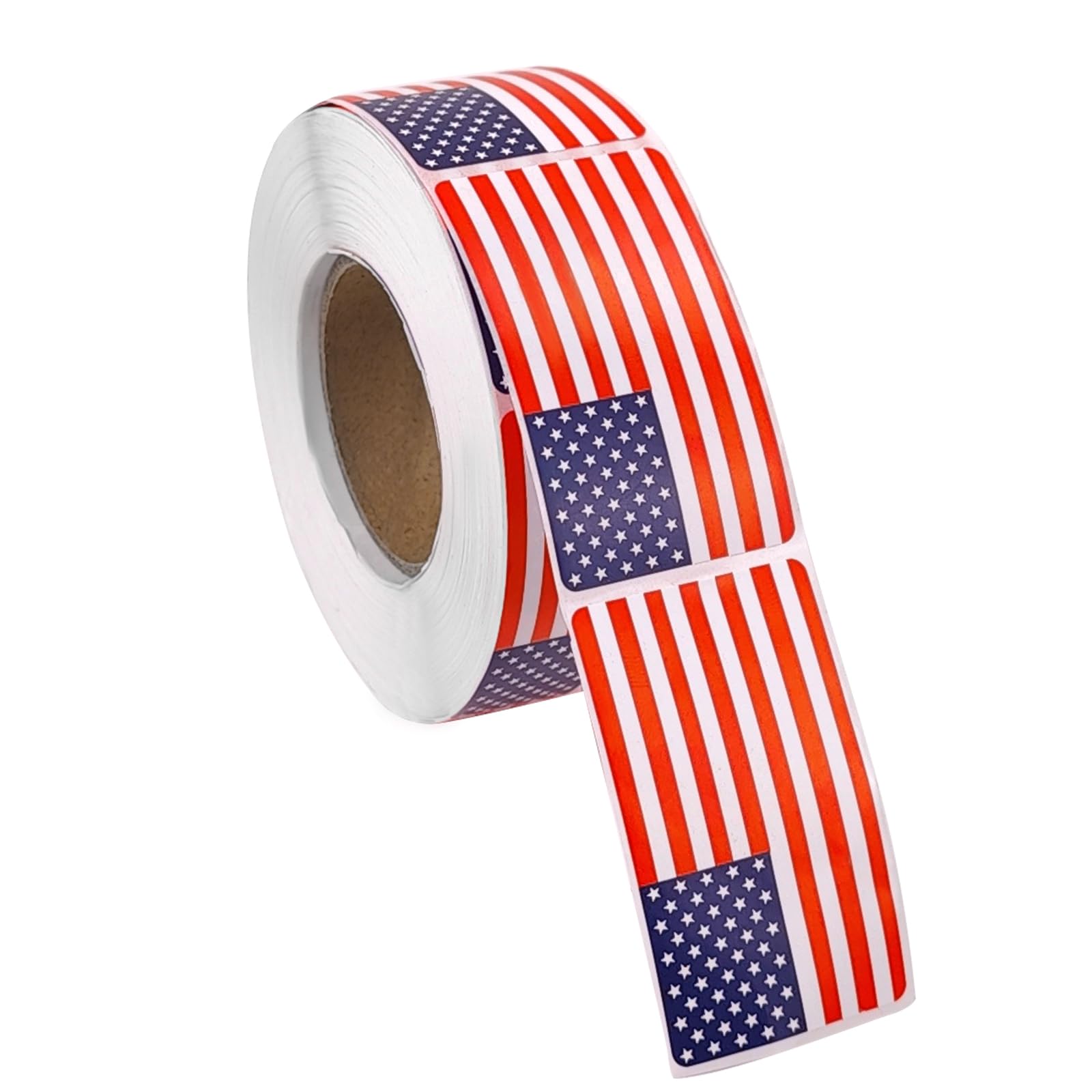 HFZRZFH 500 Pcs American Flag Stickers, 2.2" x 1.25" USA Patriotic Decals Roll, US Flag Sticker for Envelope Seals, 4th of July Decorations, Military