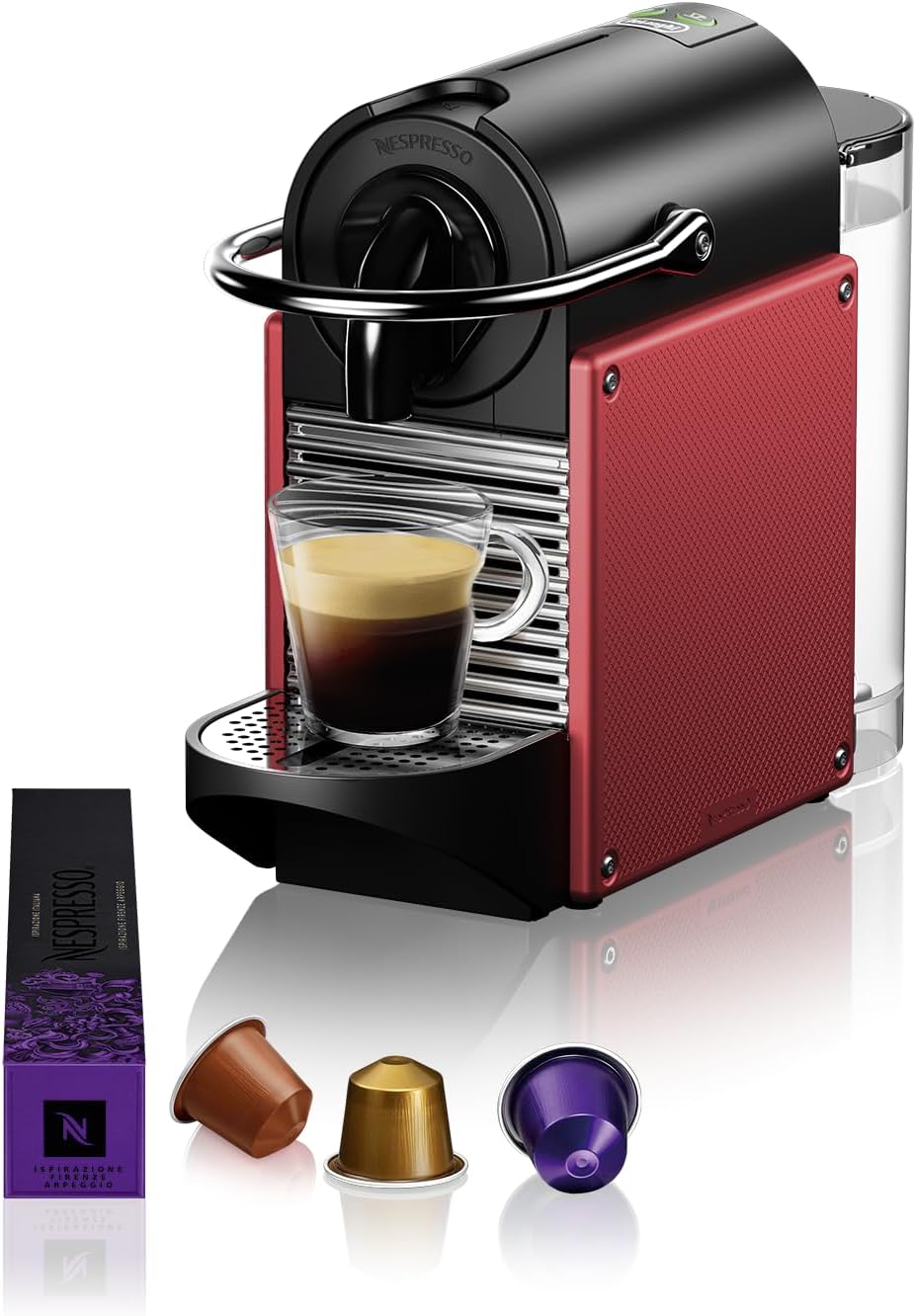 Nespresso Pixie EN124.R, Macchina da caffè di DeLonghi, Sistema Capsule Nespresso, Serbatoio acqua 0.7L, Red Carminio Nespresso Pixie EN124.R, Macchina da caffè di DeLonghi, Sistema Capsule Nespresso, Serbatoio acqua 0.7L, Red Carminio