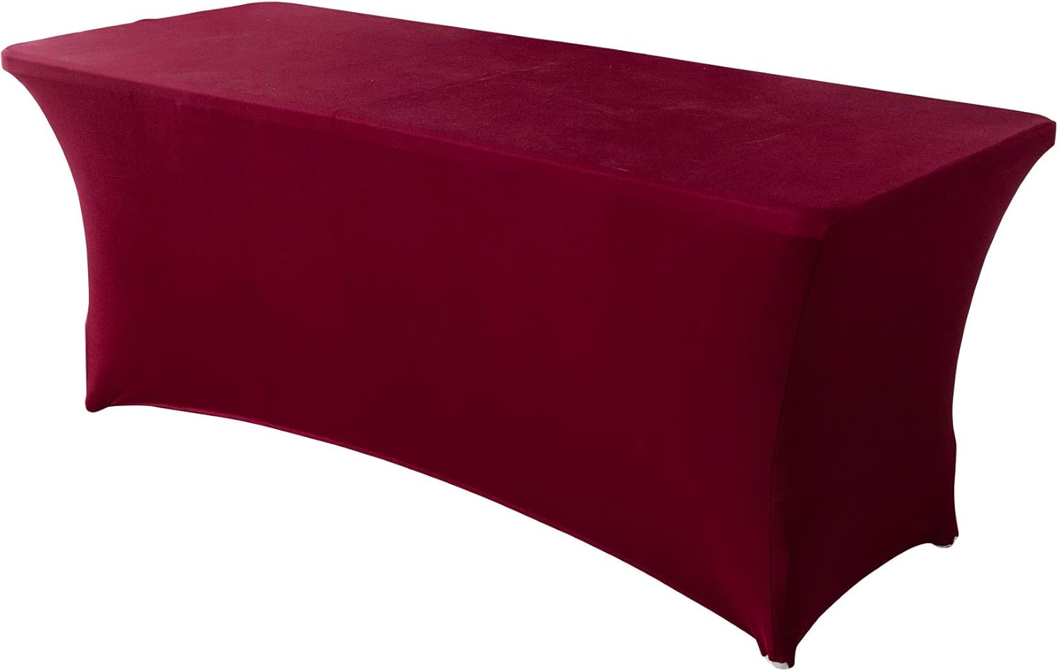 Gelozed 6ft Stretch Spandex Table Cover for Standard Folding Tables Universal Rectangular Fitted Tablecloth Protector for WeddingWine Red, 6FT