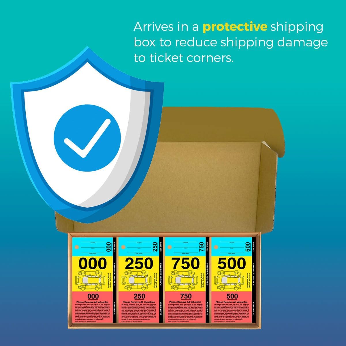 Rio Salto 3 Part Valet Parking Tickets Perforated Cardstock Place Valet Tickets Claim Check Key Stub Ticket for Car Temporary Valet Parking Tags Bulk 000-999 Thick 3.85" x 5.5" (1000 230g)