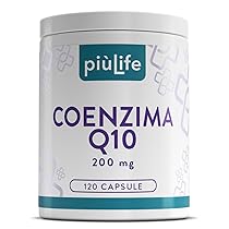 Coenzima Q10 200mg PiùLife – 1 Al Giorno – 120 Capsule CoQ10 da Ubiquinone, Antiossidante Antiage, Integratore Pelle e Sistema Immunitario – Energia Contro i Radicali Liberi – Coenzyme Q10