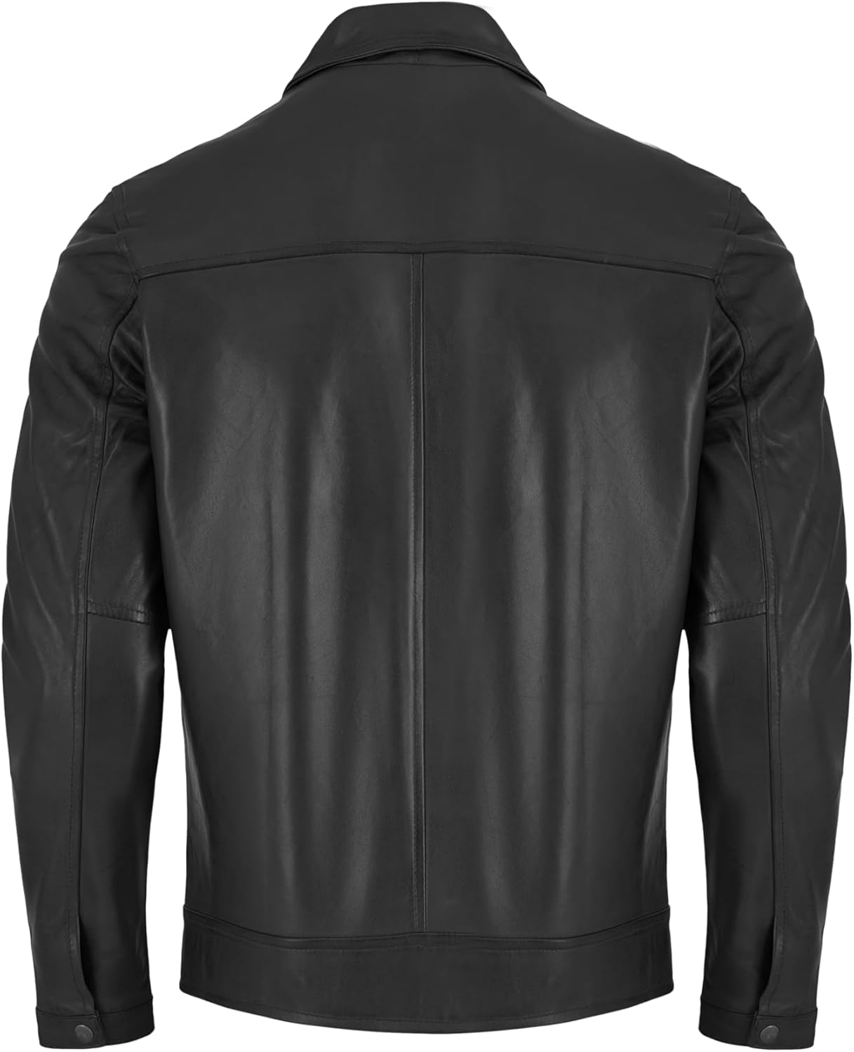 Classic Polo Collar Leather Jacket Men-Work Jackets Turndown Collar Business Casual - Image 3
