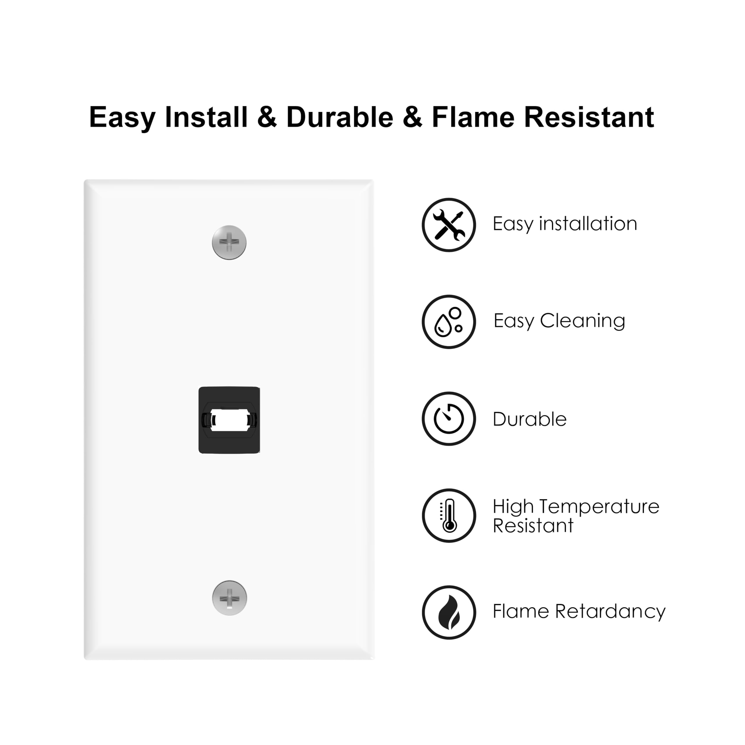 RUIPRO Keystone Wall Plate 2-Pack, Single Gang HDMI 8K Keystone Coupler (1-Port)