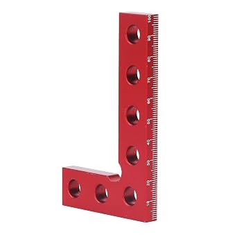Mini Small Square Center Finder Tool Aluminum Alloy Woodworking 90 Degree Machinist Square L Ruler for Round Square Stock Edges Marking Carpenters Layout Gauge 3.94 x 2.36 in, Red