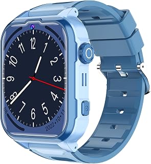 PunnkFunnk Newly Launched Safeguard 5G/4G Kids Smart Watch with SIM Calling, GPS Tracker, Video Call, SOS Alerts, Face Unlock, Games, IP67, 800mAh Battery, Voice Chat, Live Location(Light Blue)