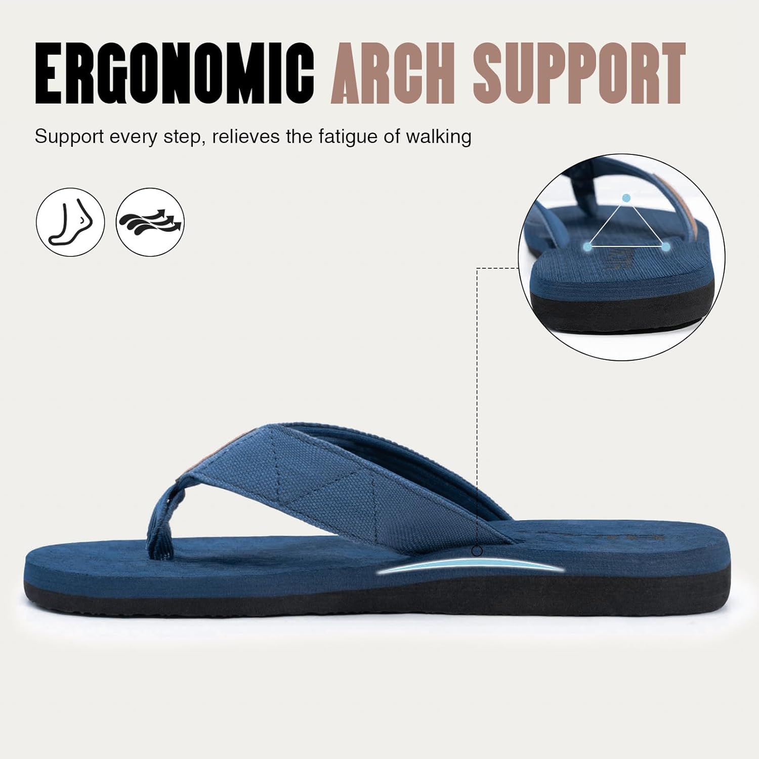 FITORY Men's Flip-Flops, Thongs Sandals Comfort Slippers for Beach - Image 4