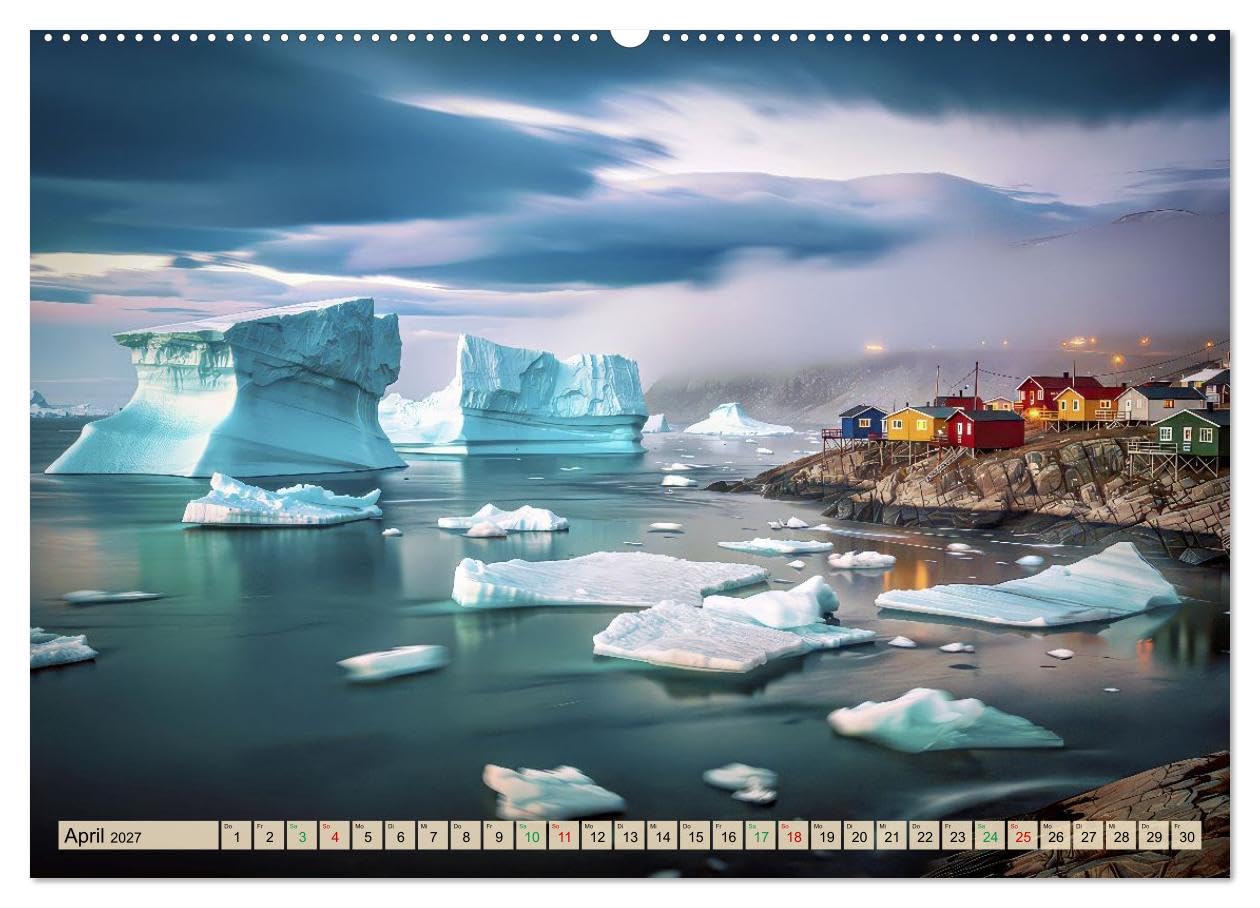CALVENDO · Eisberge in Langzeitbelichtung (Kalender 2027) | DIN A2 Querformat · Wandkalender · Langzeitbelichtungs‑Motiv, das die majestätische Ruhe der Arktis sichtbar macht