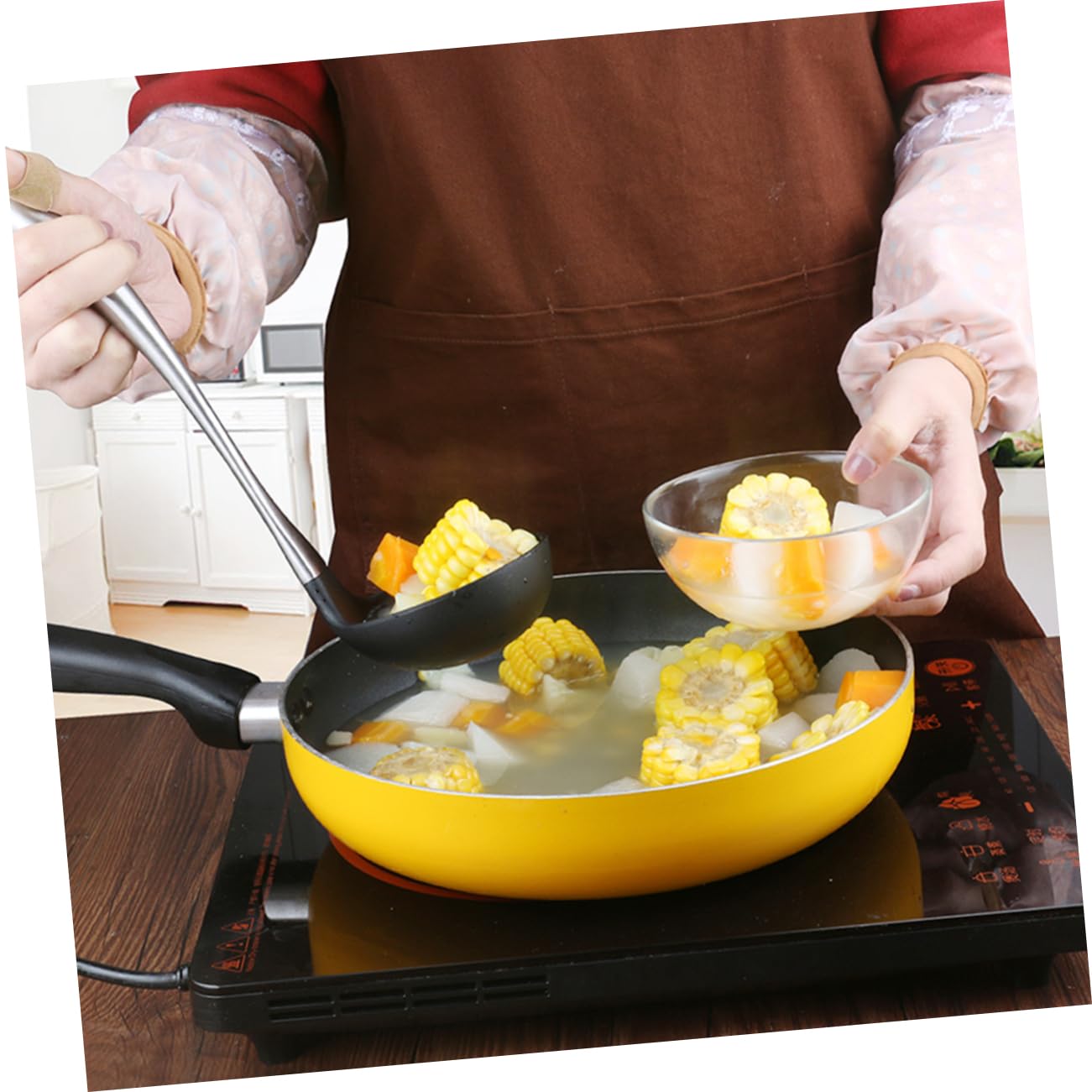 Set 2 Pezzi di Spatola e Cucchiaio Wok in Acciaio Inox