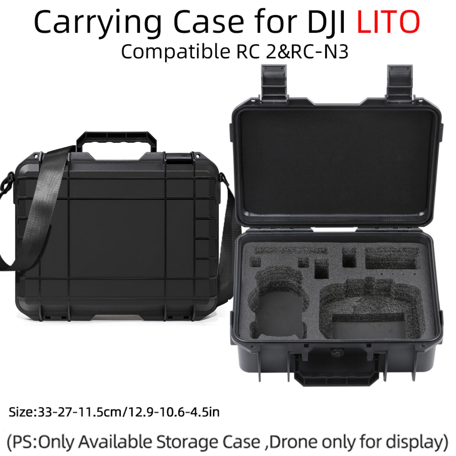 Odporna na wybuchy twarda obudowa do drona DJI Lito X1/Lito 1, wodoodporna, odporna na zarysowania, odporna na wstrząsy, twarda walizka do przechowywania z podszewką amortyzującą EVA i paskiem na