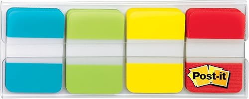 Miniatura 5 de Post-it Pestañas, 1 in Sólido, Aqua, Lima, Amarillo, Rojo, 22/Color, 88/Dispensador (686-ALYR1IN)