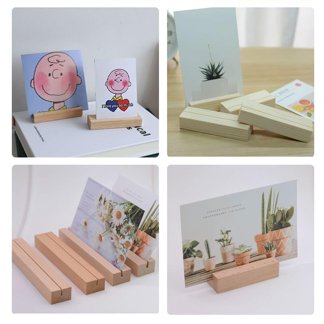 10 Clip Portafoto Con Base In Legno - Per Segnaposto Matrimoni, Ufficio E Decorazioni - Foto 8