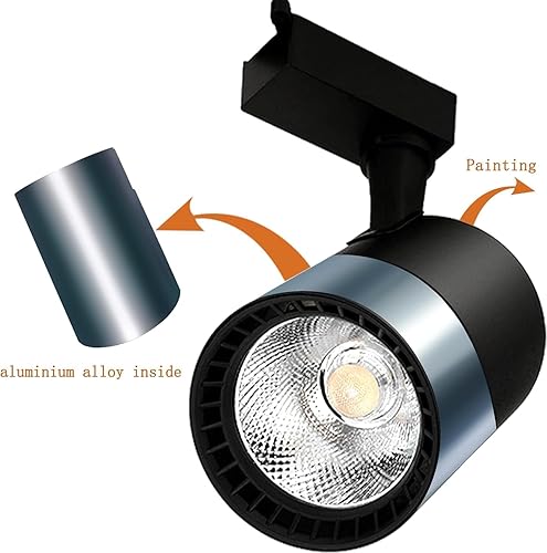 Miniatura 5 de Yuemegou Cabezales de iluminación LED de pista de 12 luces, kit de iluminación de pista de alto brillo de 25 W, accesorio de iluminación de riel de