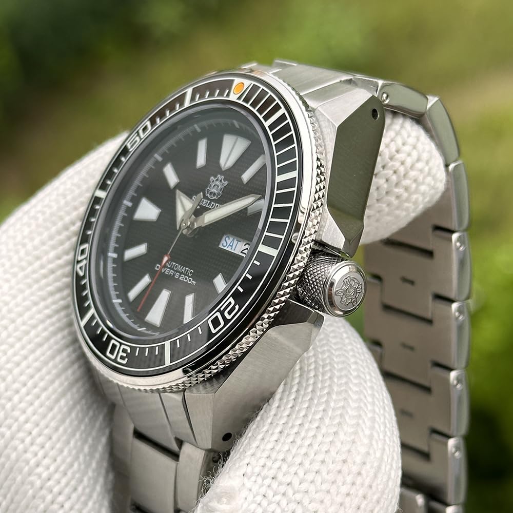 Steeldive SD1961, Samurai, NH36, Saphir, Lume, Armband, 200 m Taucher, BNIB