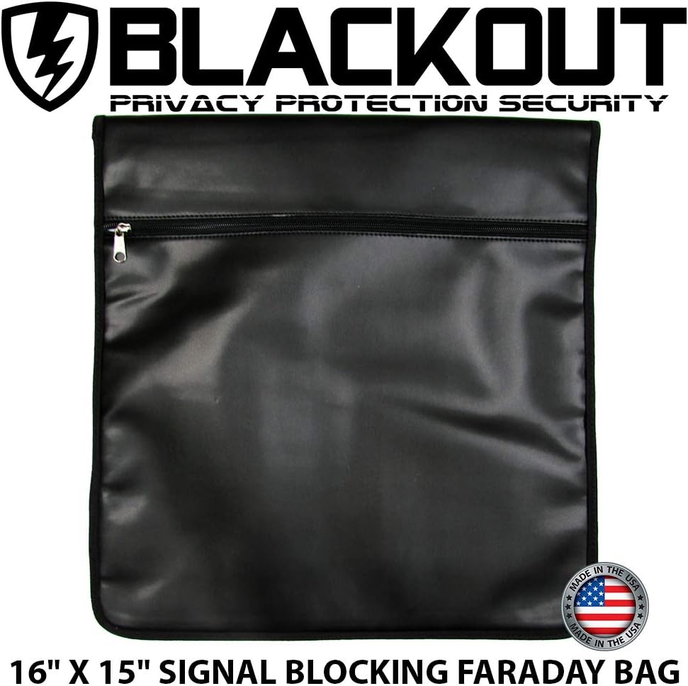 BLACKOUT RFID Blocking Faraday Cage Privacy Bag EMP Bag Combo for Laptops, Tablets Smartphones TB Hard Disk SSL Drives iPad iPhone Galaxy Passports Credit Cards