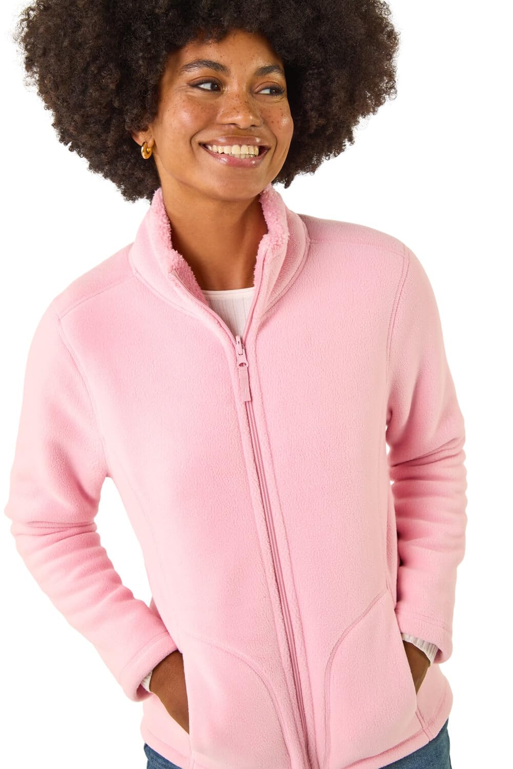 Roman Women's Pink Reversible Fleece Zip Jacket In | : Size 10