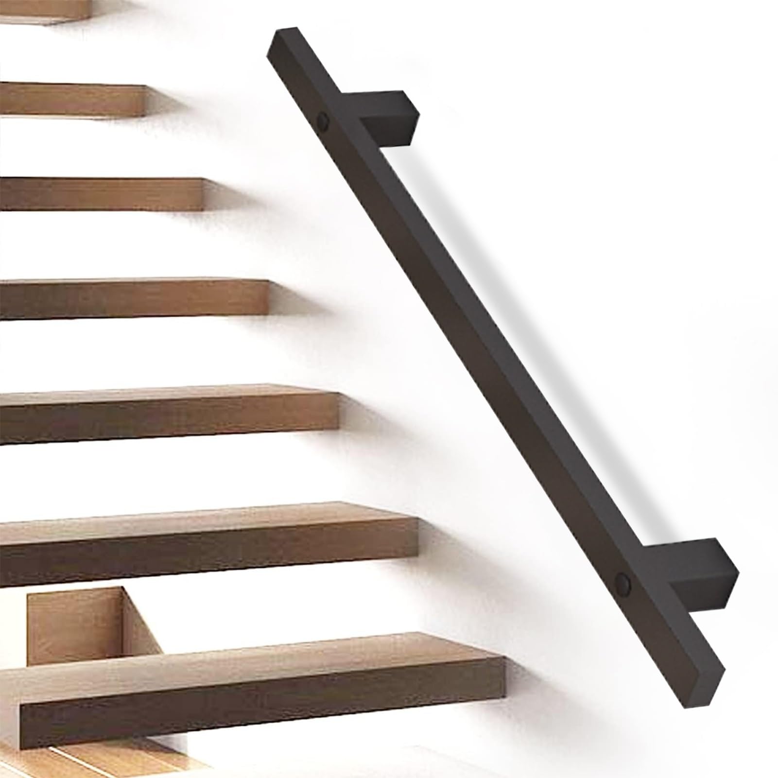 Rampe d'escalier en métal kit complet de fixation murale pour marches de jardin