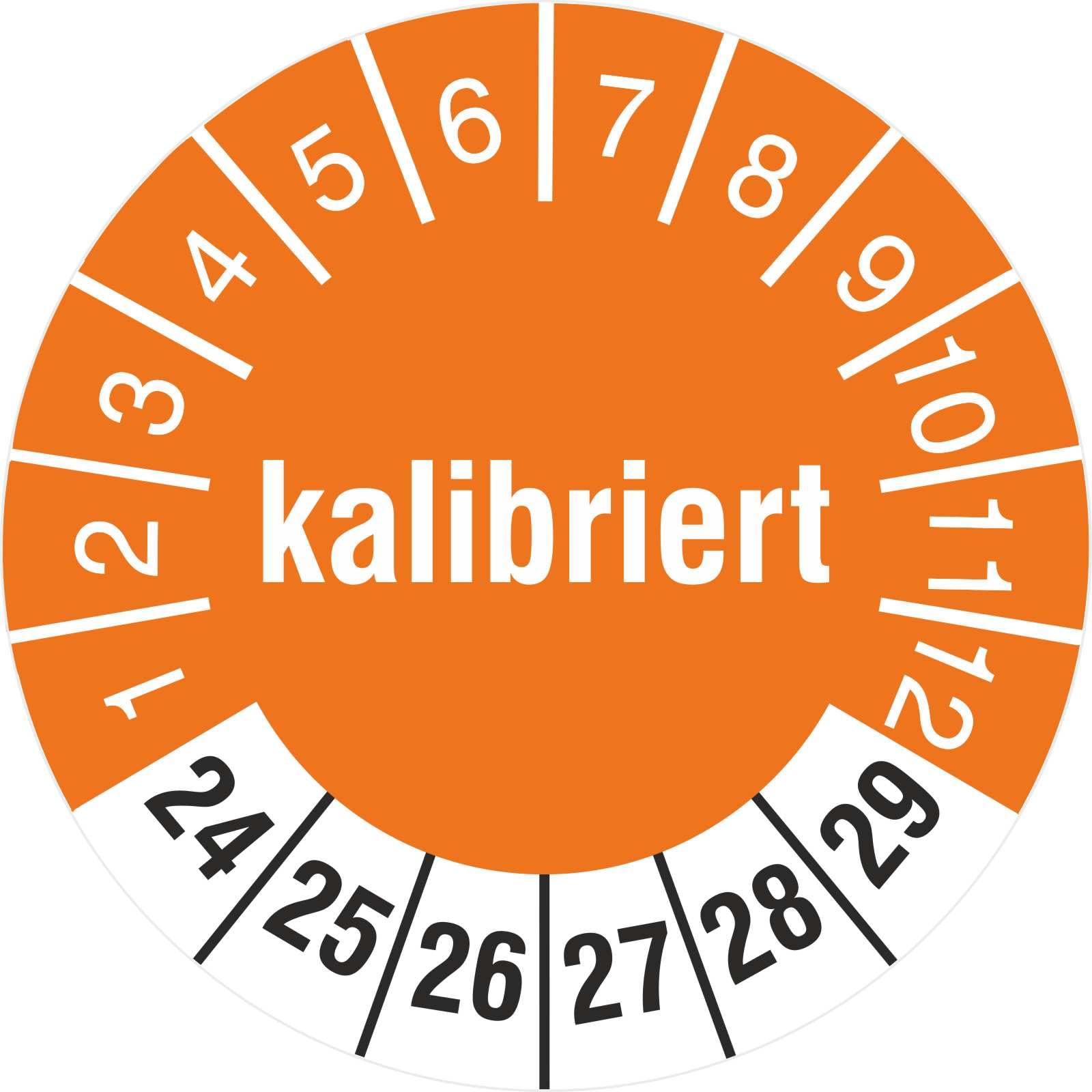 2500 Prüfetiketten kalibriert 2024-2029 Aufkleber Prüfplakette 18 mm