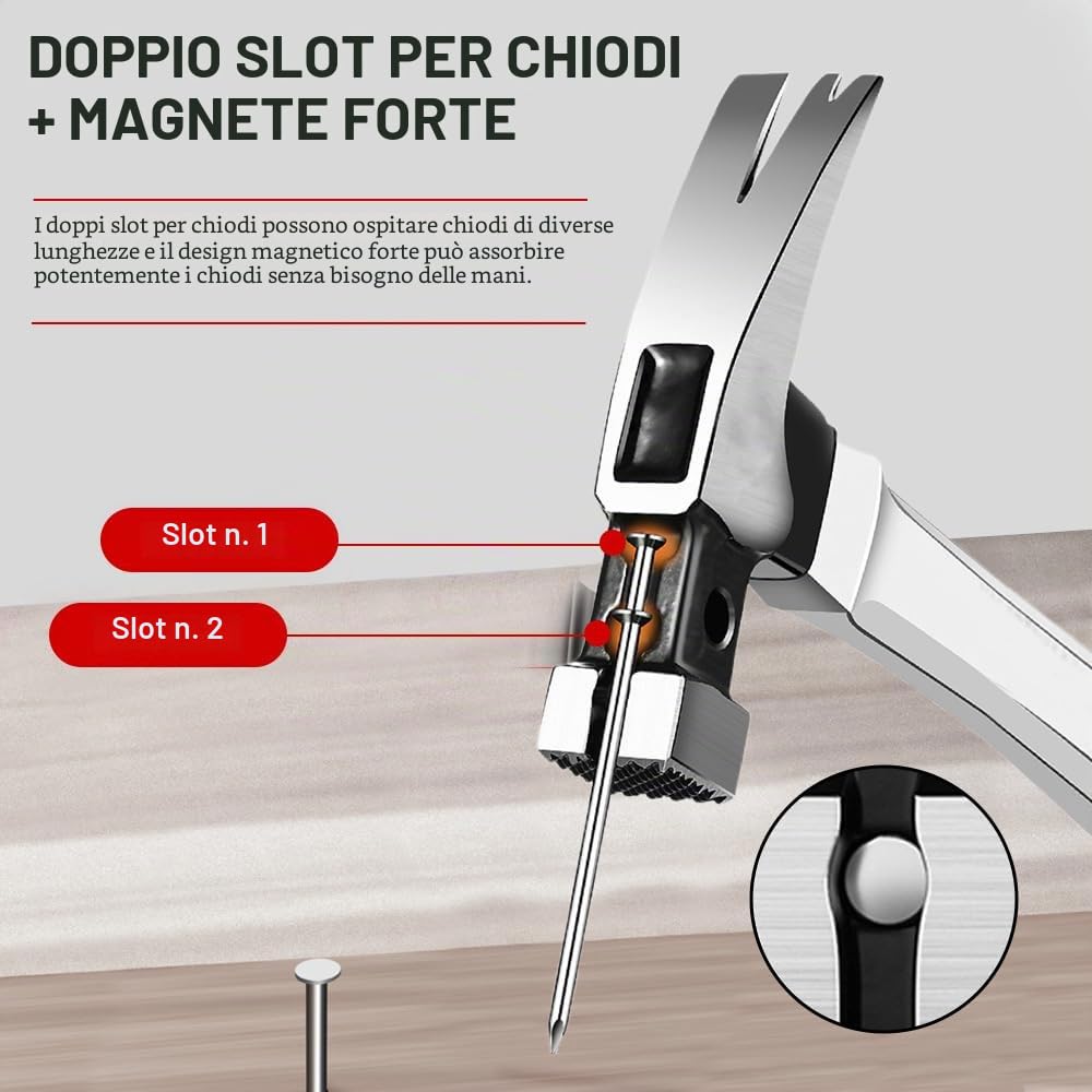 Martello da Carpentiere 368g 40cm Acciaio al Carbonio Heavy Duty Artiglio