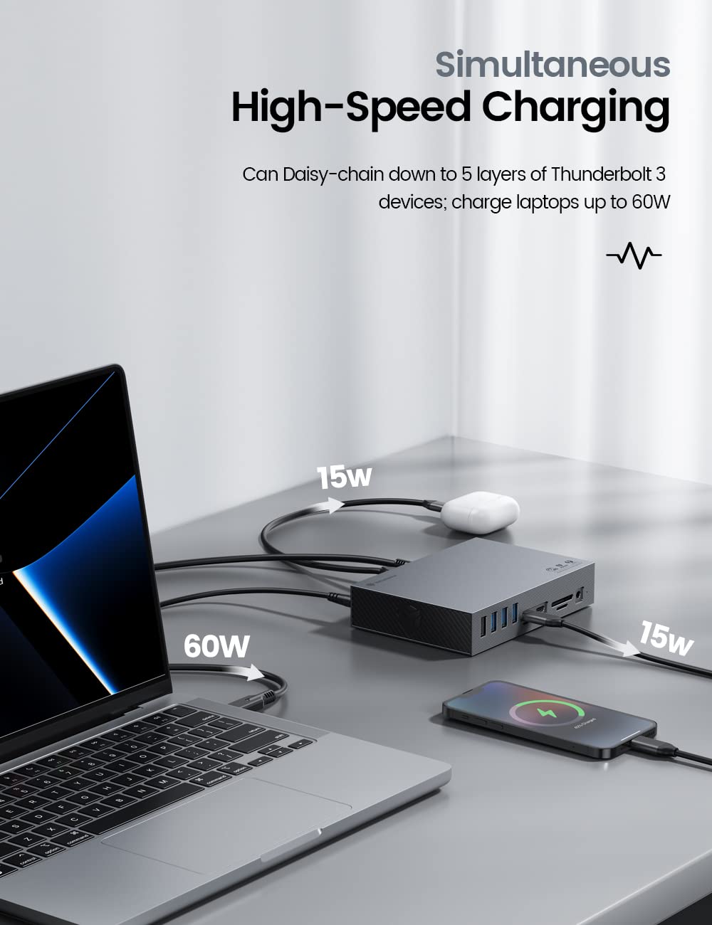 Amazon | Yottamaster Thunderbolt 3 ドック 15-IN-1 サンダーボルト3