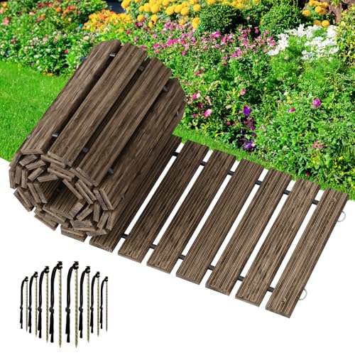Amazer Wooden Garden Pathway, 12 FT Roll Out Straight...