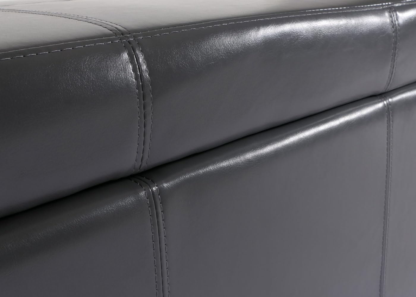 Berlinlodge Aufbewahrungs-Truhe Lars XXL HxBxT 45x180x45cm Stoff/Textil Dunkelgrau Sitzbank Bank Stauraum groß platzsparend Wohnzimmer Kinderzimmer Schlafzimmer