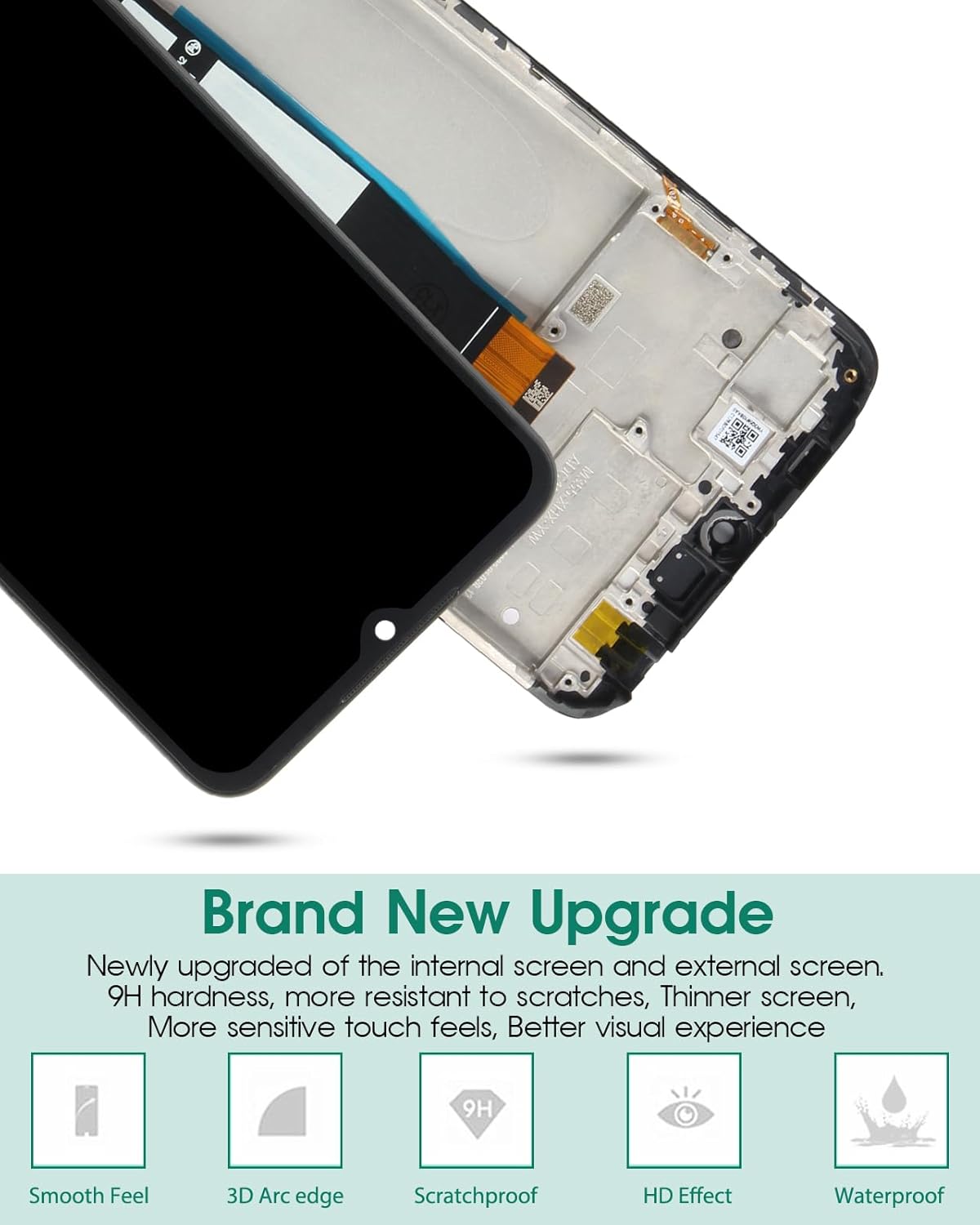 for Xiaomi Redmi 10C LCD Screen Replacement for Redmi 10C Display Digitizer Repair Kits for Redmi 10C Touch Screen Assembly Replacement with Frame 220333QAG (Not for Xiaomi Poco C40)